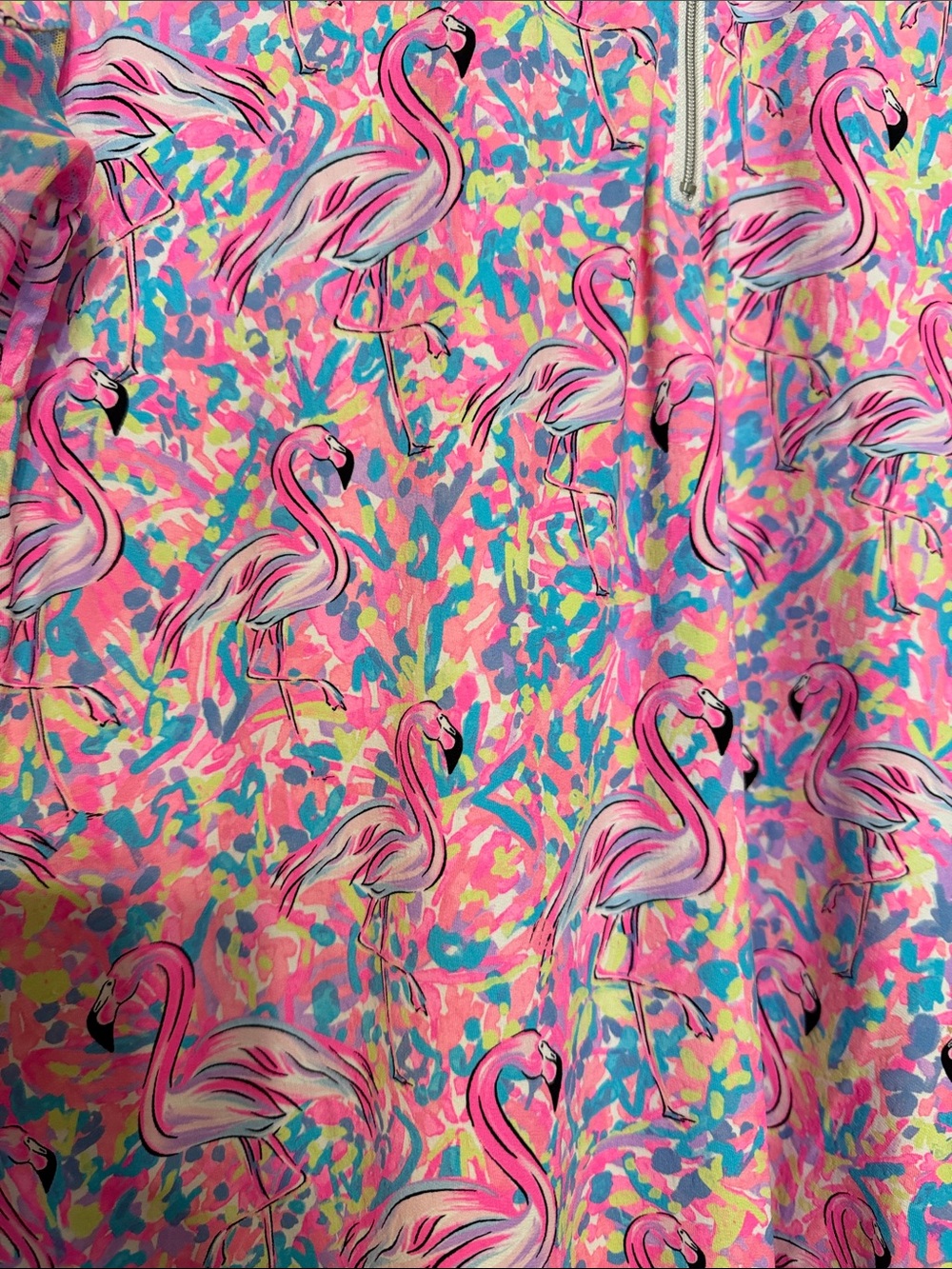 Pink Flamingo Print Long Sleeve Dress - Picture 2 of 6